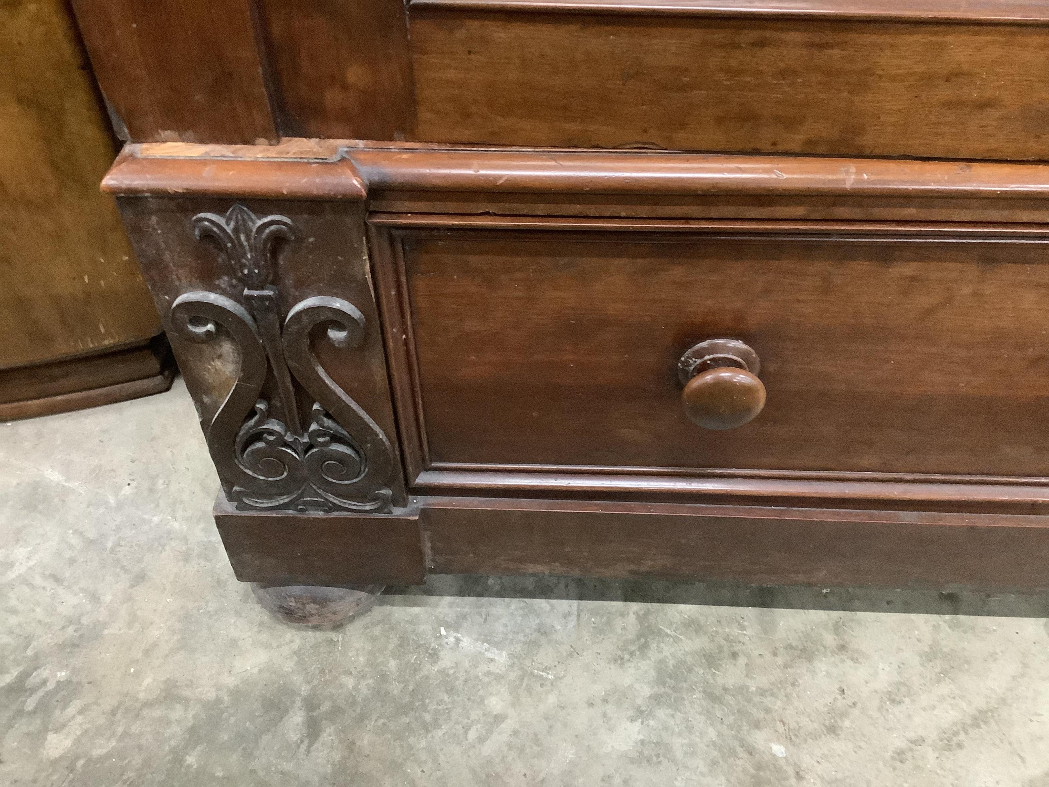 An early Victorian mahogany compactum wardrobe, width 140cm, depth 72cm, height 200cm. Condition - fair